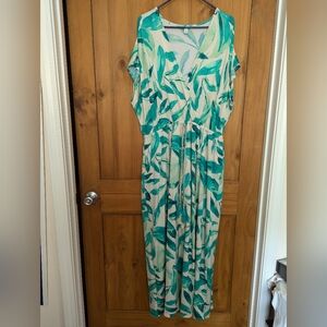Cato XL Maxi Tropical Leaf Dress